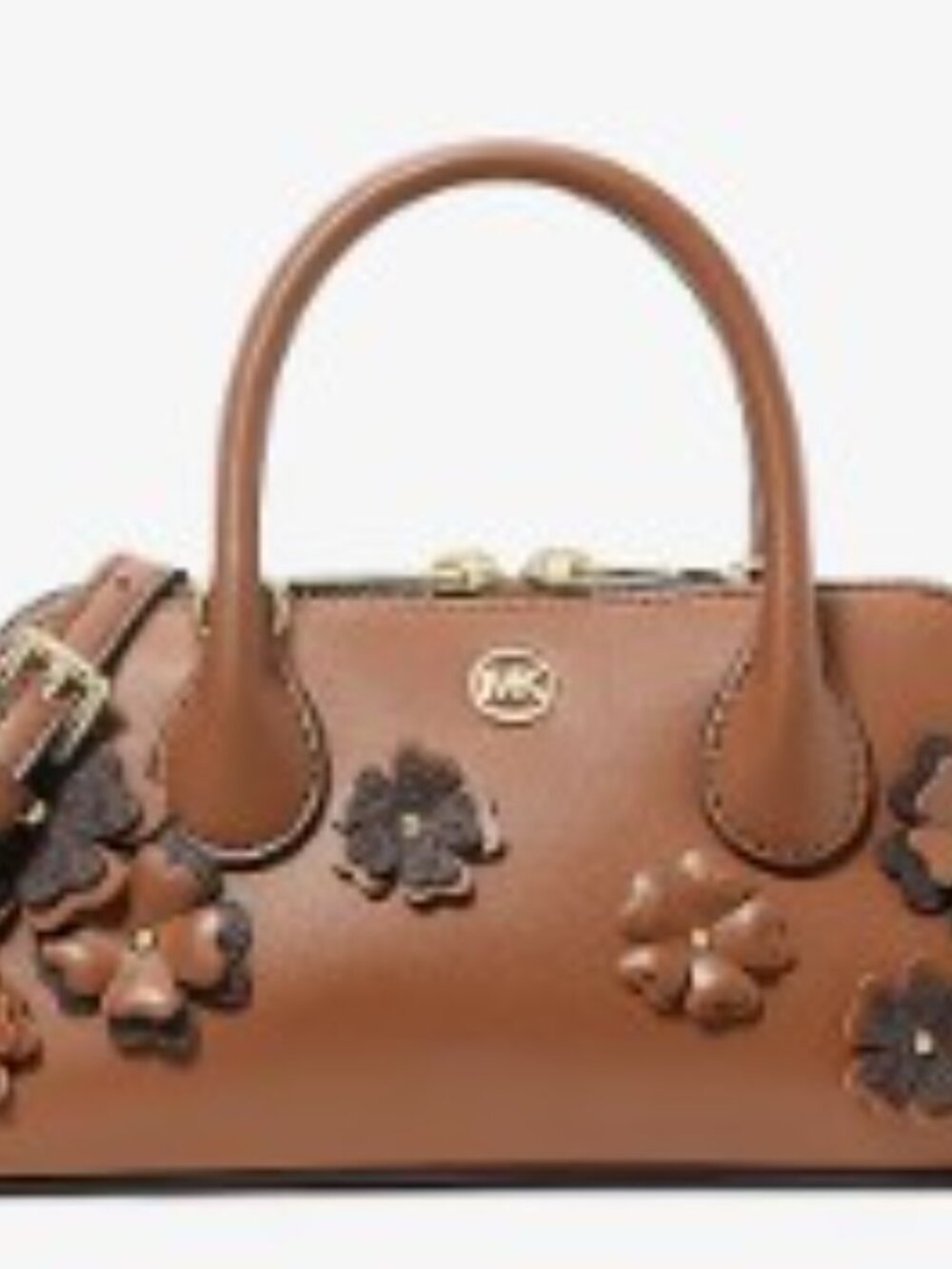 MICHAEL KORS Petra Small Top Zip Crossbody Satchel in Luggage Brown - Picture 7 of 7